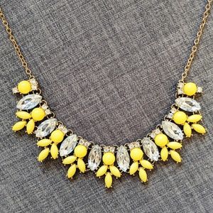 Yellow Stone Crystal Statement Necklace (EUC)